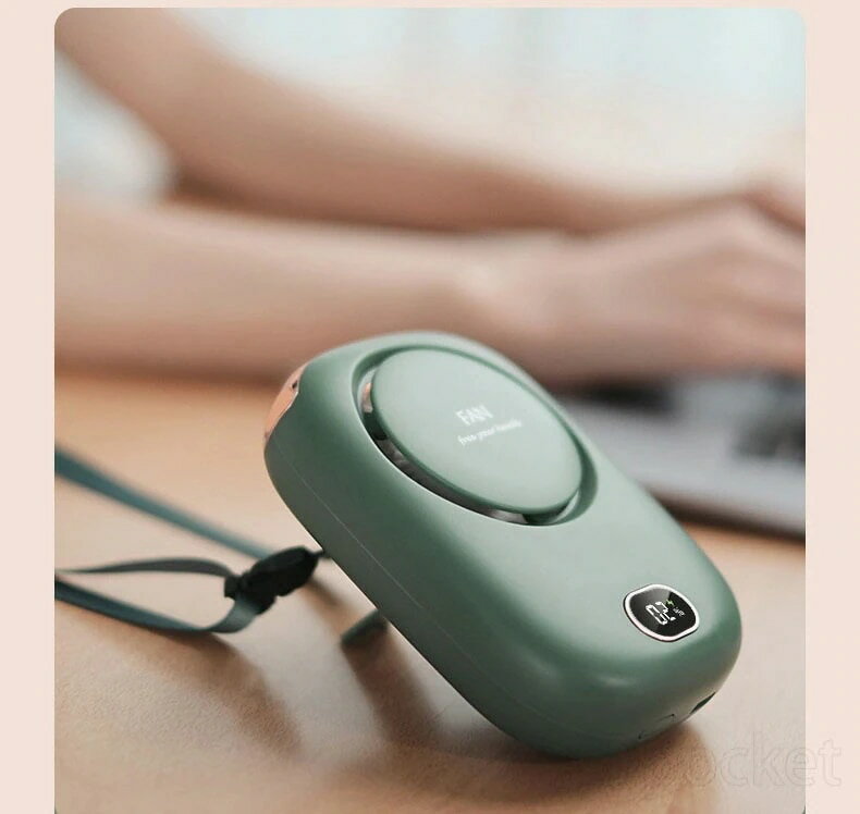 レボショップの首かけ扇風機 充電式ハンディファン ハンディ扇風機 3段階風量 熱中症予防｜アングル3