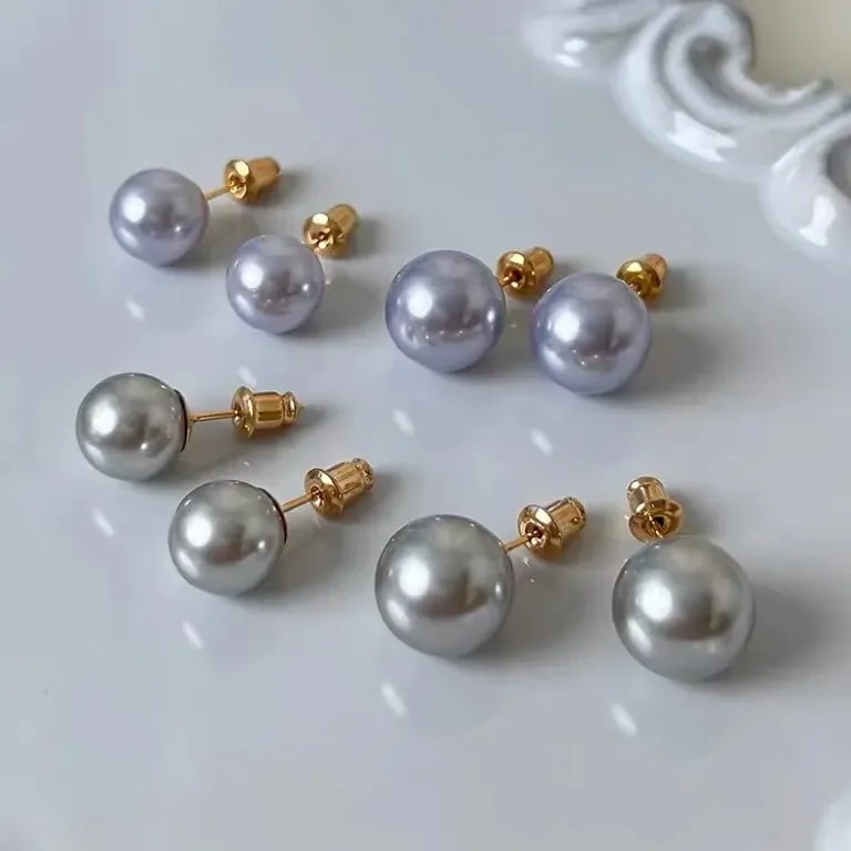 韓国ファッション イヤリングアレルギー対策 シルバーグレー パールピアス 気質 レディースフープピアス インナーコンクピアス 高級感 福袋