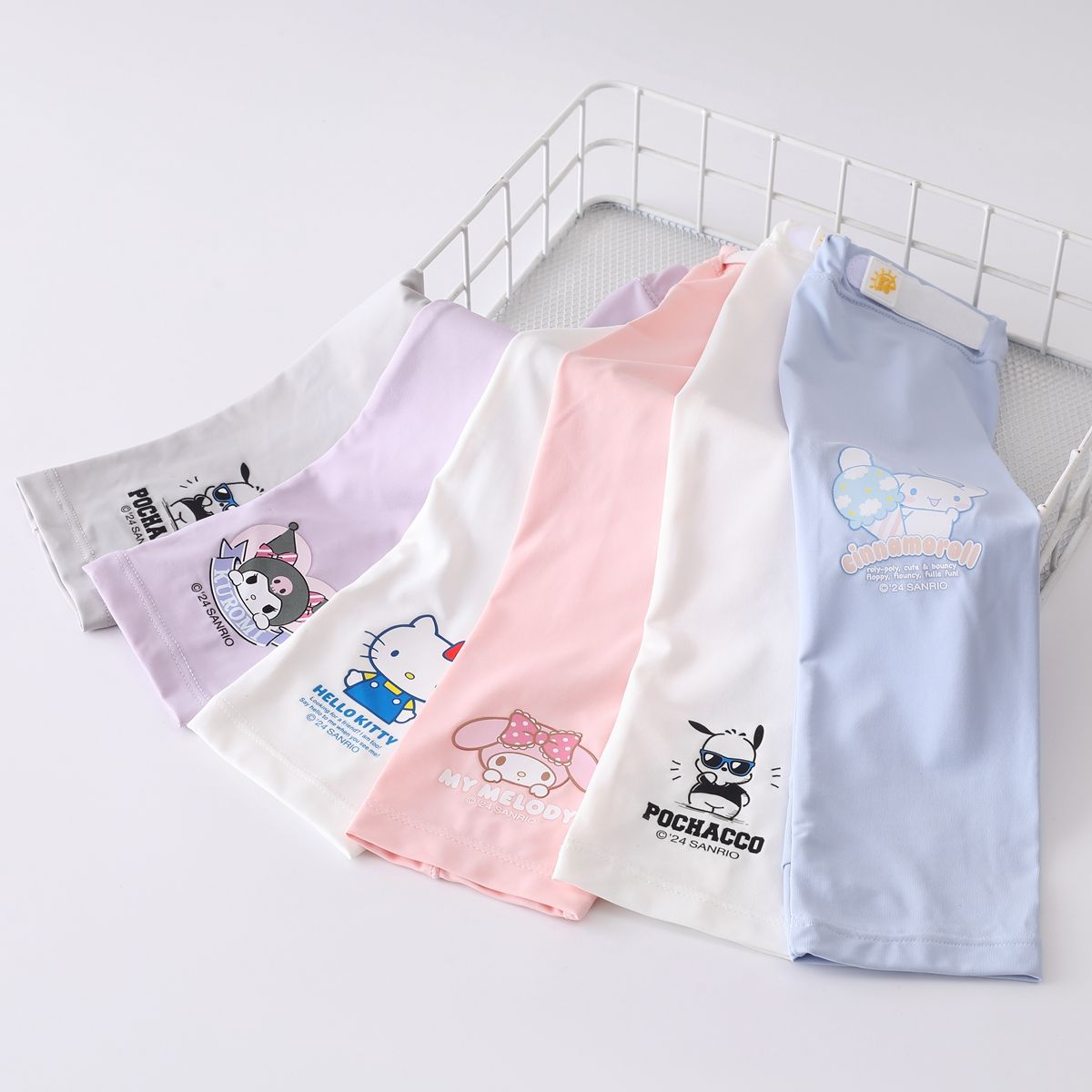 子供用日焼け止め氷袖童少女夏氷糸薄手日よけ日焼け止め漫画ハローキティ袖カバー