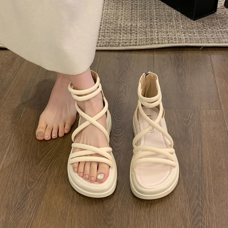 サンダル女子学生の夏の新ファッションセンス気質マドレーヌ厚底ローマサンダル