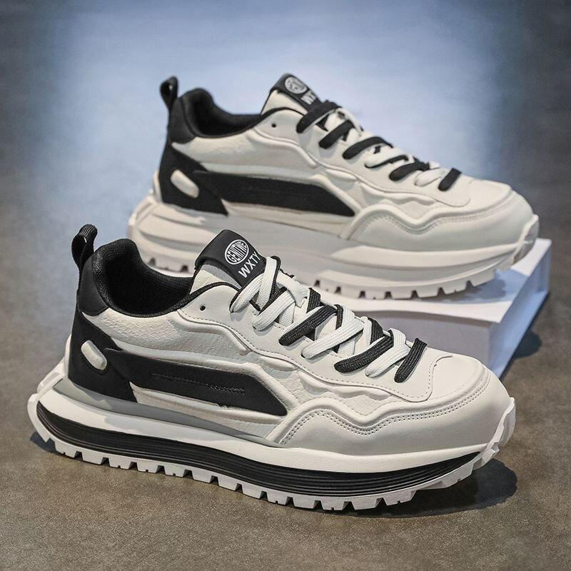 スニーカー メンズシューズ 秋 新作 通気 レジャー スポーツ 防滑 柔底 ホワイト 男性 トレンド ダディーシューズ