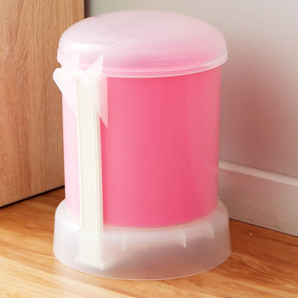 ゴミ箱 丸型ゴミ箱 タイ製 L PPマッシュ蓋付き ペダルペール 踏み式ゴミ箱