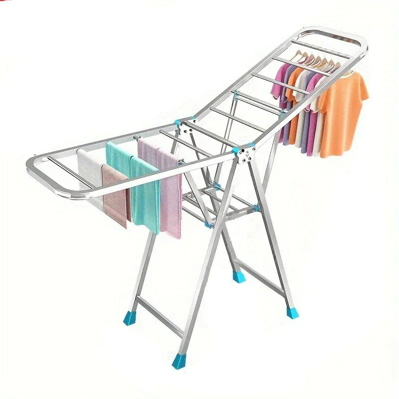 洗濯物を干すための 台の衣類乾燥ラック室内外兼用の折りたたみ可能な洗濯物ラック洗濯棒付きの省スペース衣類ラックバルコニーや寝室の衣類収納オーガナイザー