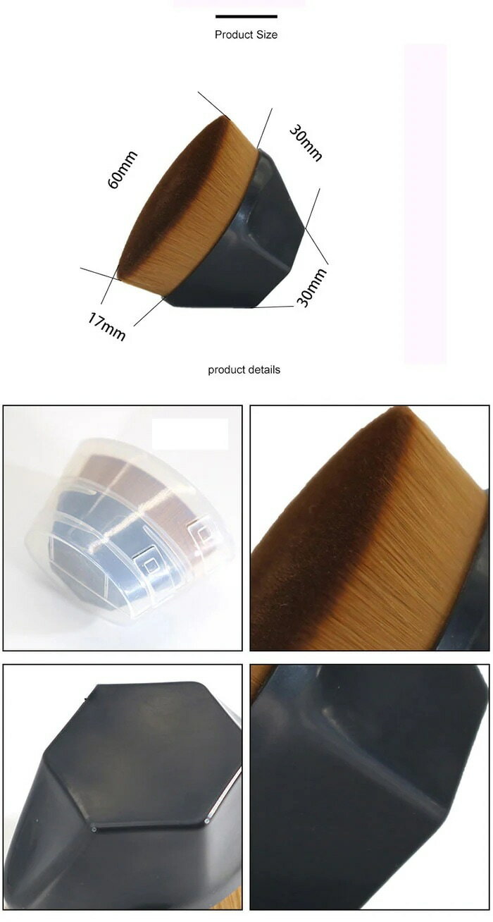 レボショップの超細密毛化粧ブラシ ファンデーションブラシ 化粧道具 化粧 超人気 初心者 コスメ 簡単メイク｜アングル3