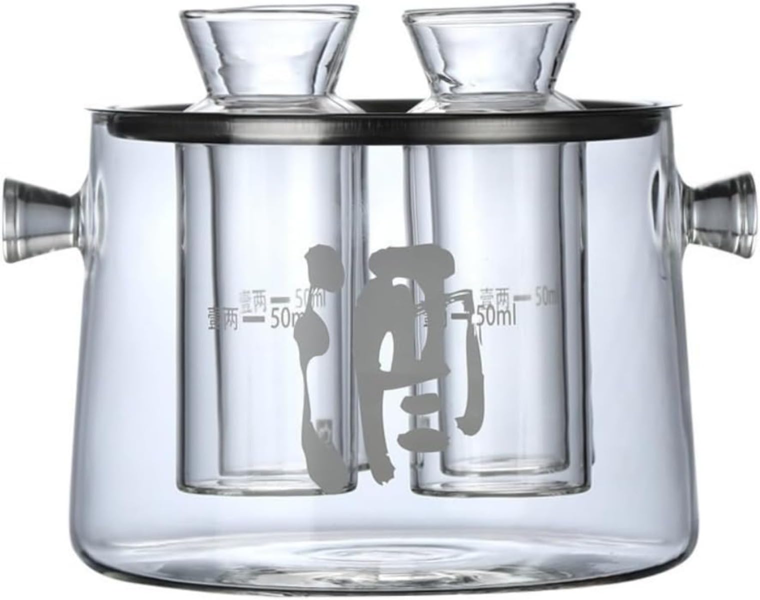 Conutoo 熱燗器 熱燗器セット 日本酒焼酎器 家庭用耐熱ガラス温酒器 大容量 耐熱ガラス ステンレスカー..