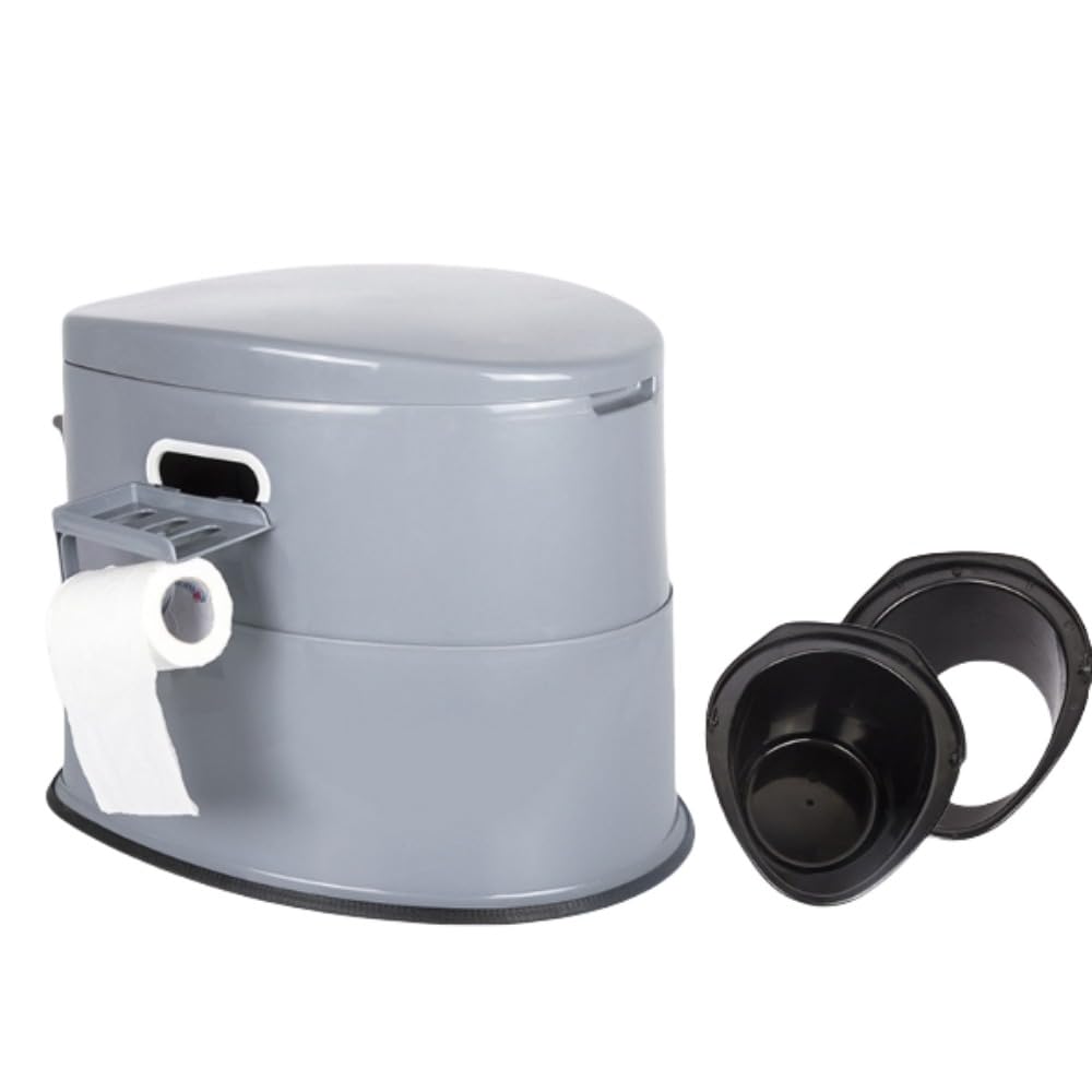 ポータブルトイレ 洋式便座 固定式 用 和式トイレ用 大人用 家庭用 簡易ポータブル 高齢者用 カバー付き防臭便座。 (ダークグレー) (45高,ホワイト)