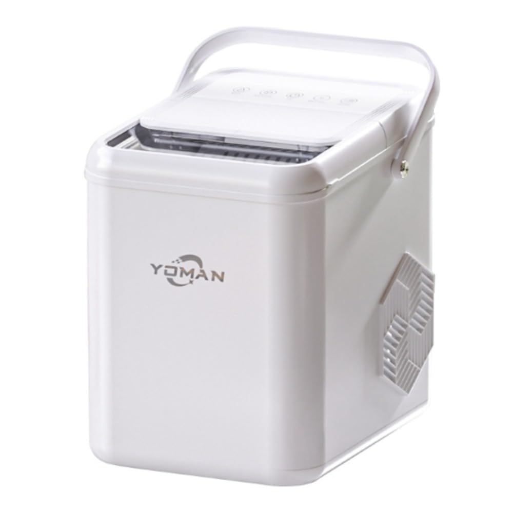 家庭用ミニ全自動 小型寮用 低消費電力 セルフクリーニング 丸型自動適用イブニングドリンク等 卓上/ビジネスポータブル製氷機 (ホワイト)