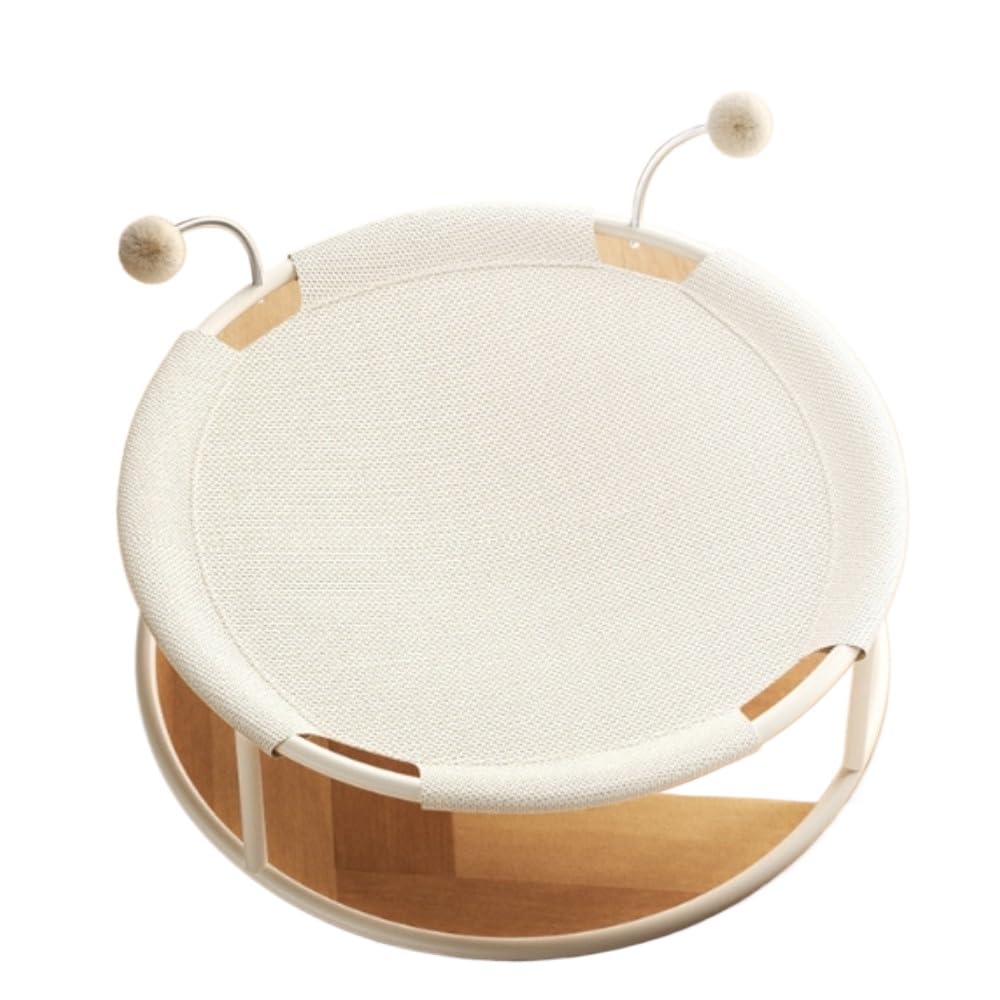 夏用通気性鉄製猫ベッド 四季通用防湿猫用ハンモック ラウンドメッシュペット猫用トランポリン (メッシ..