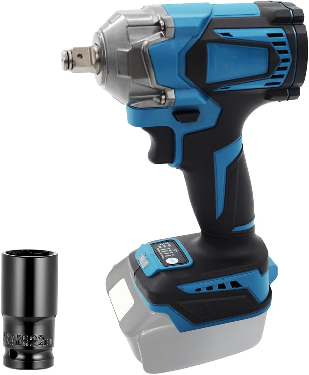 700Nmブラシレスコードレスインパクトレンチ、1/2インチドライブ、LEDライト、マキタ18Vリチウム電池対..