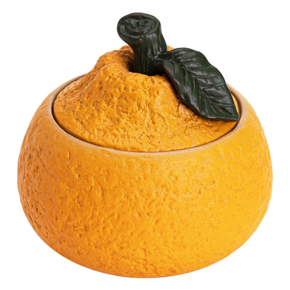 【丑橘】（2個）大吉イタリア陶磁器灰皿家庭用茶テーブルカバー個性トレンド装飾防風防飛灰 (9.2*7.9cm)(3)