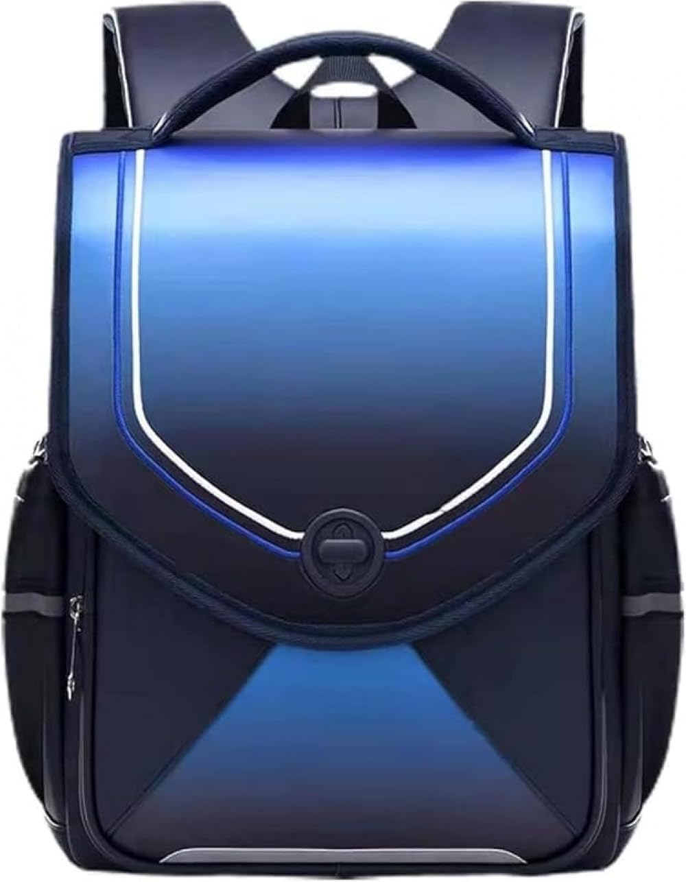 [] 通学用 子供用バックパック 小学生用バックパック 男の子 女の子 バックパック 大容量 防水 子供用バッグ PU レザー 軽量 発光反射 耐久性 負担軽減 フリップバックパック