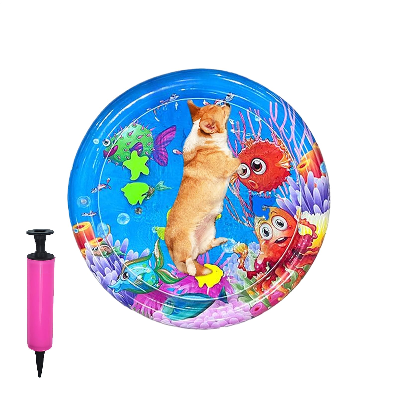 猫用 水 センサリー マット - 猫用ウォーターベッド 電動ポンプ付き | 65cm 赤ちゃん用ハイハイパッド ..