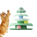 猫用ボールトラック | 3層猫用おもちゃローラー,インタラクティブパズルゲーム おやつ付き 動くボール 滑り止めスクラッチャー 小さなスペース対応 屋内屋外兼用...