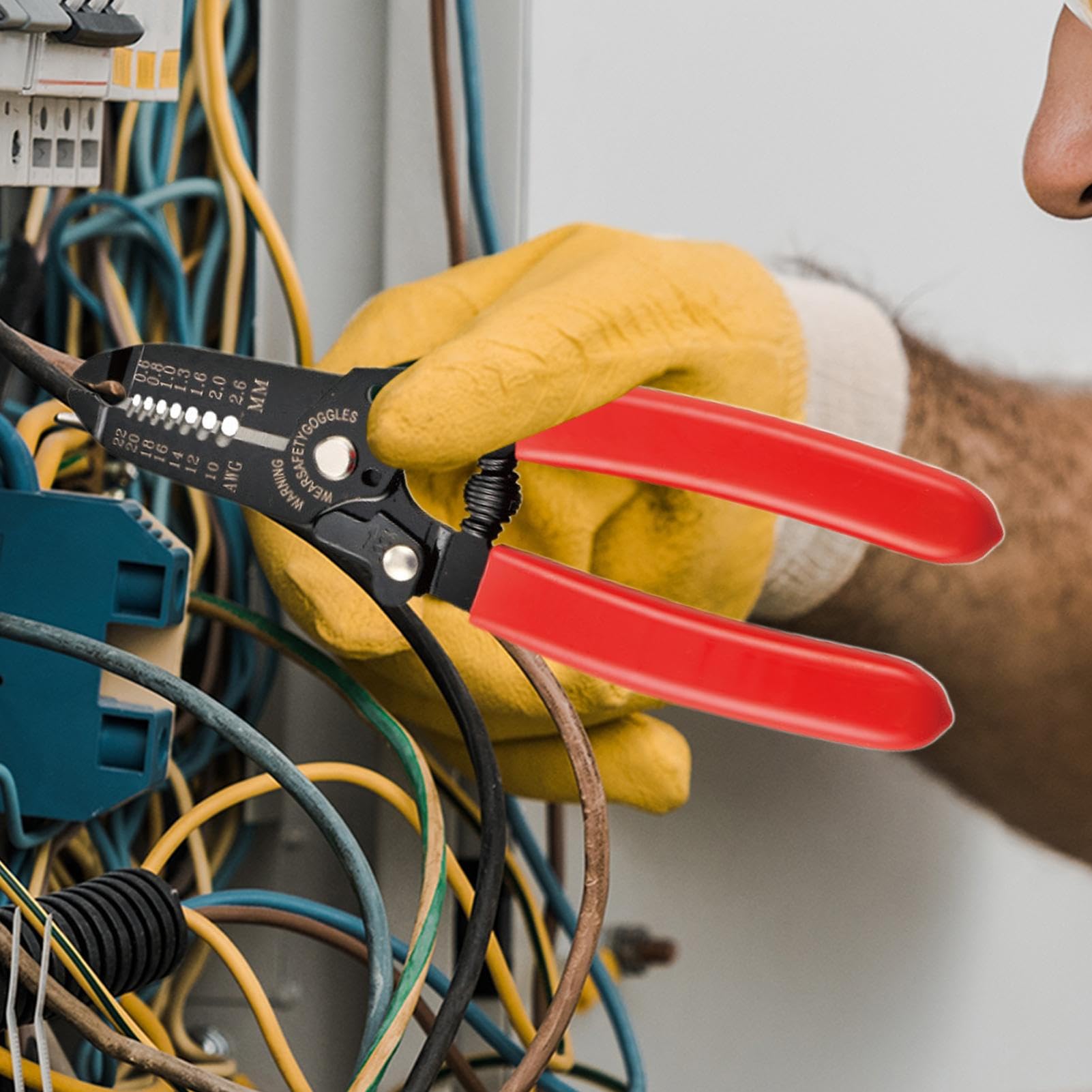 ワイヤーストリッパーツール | ケーブルストリッパー・クリンパー・カッターペンチ - 安全ロック機構付..