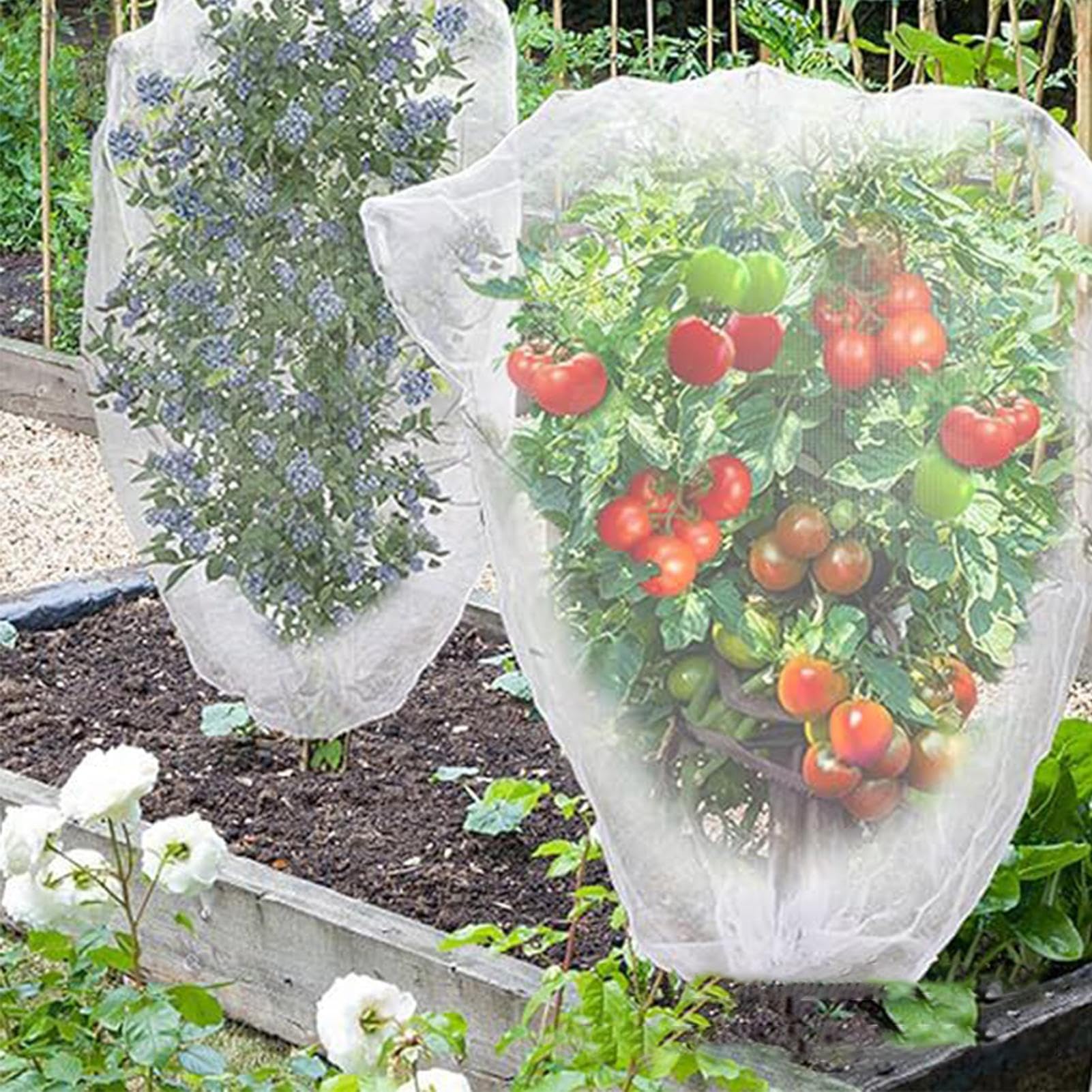 高さのある畑用 ガーデンネット | 植物保護カバー 引き紐付き - 植物保護カバー 苗床 きゅうり トマト ..