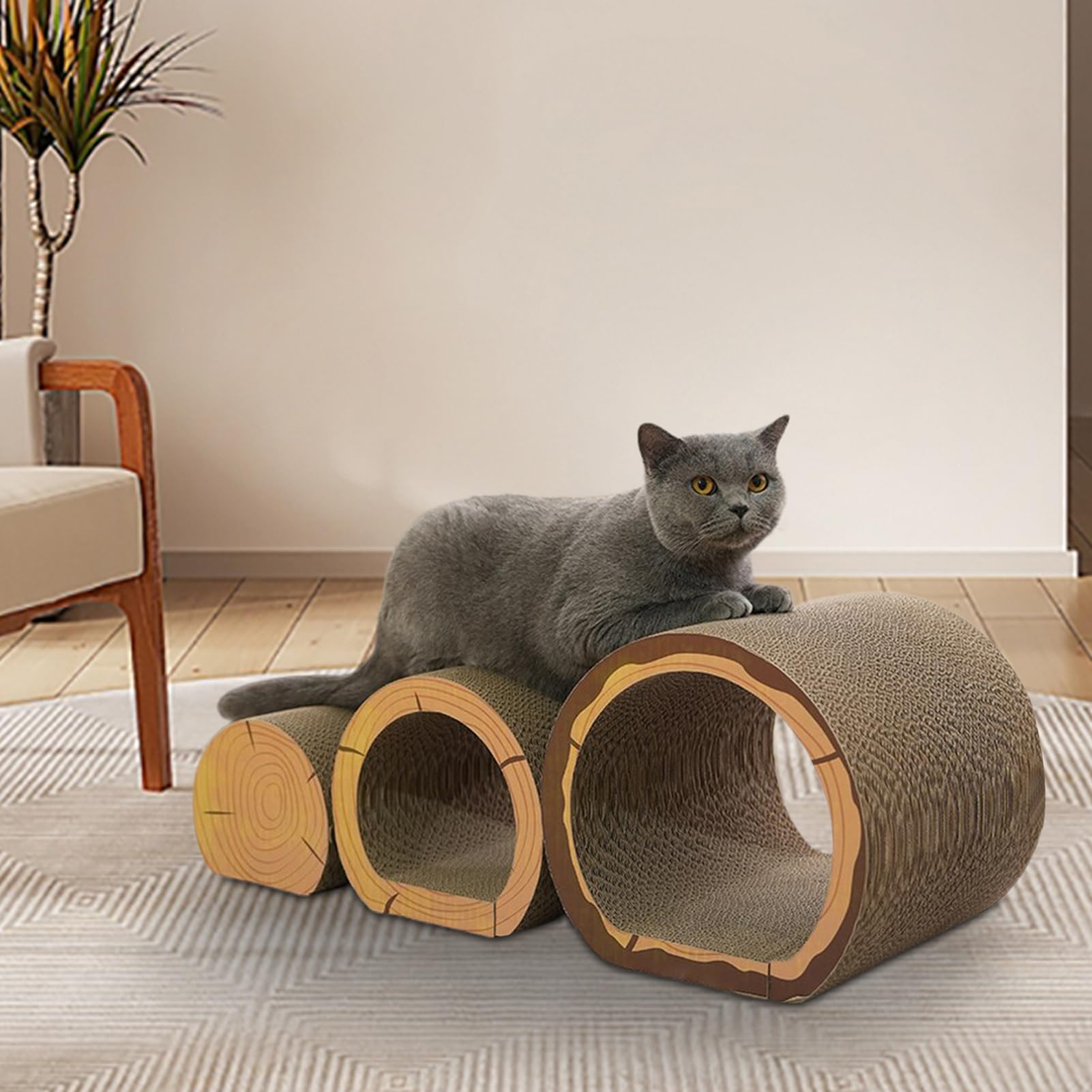 ネコ用引っ掻きおもちゃ - リラックスできるネコトンネル引っ掻き板 - リラックススペースセービングホームホリデーバースデーショップユース