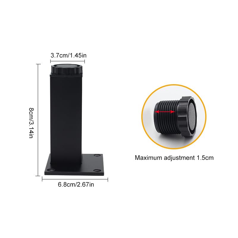 家具脚 テーブル脚 4個入り 金属製 調節可能な足 ソファ脚 机の足 DIY脚 高耐久 キャビネット コーヒー..