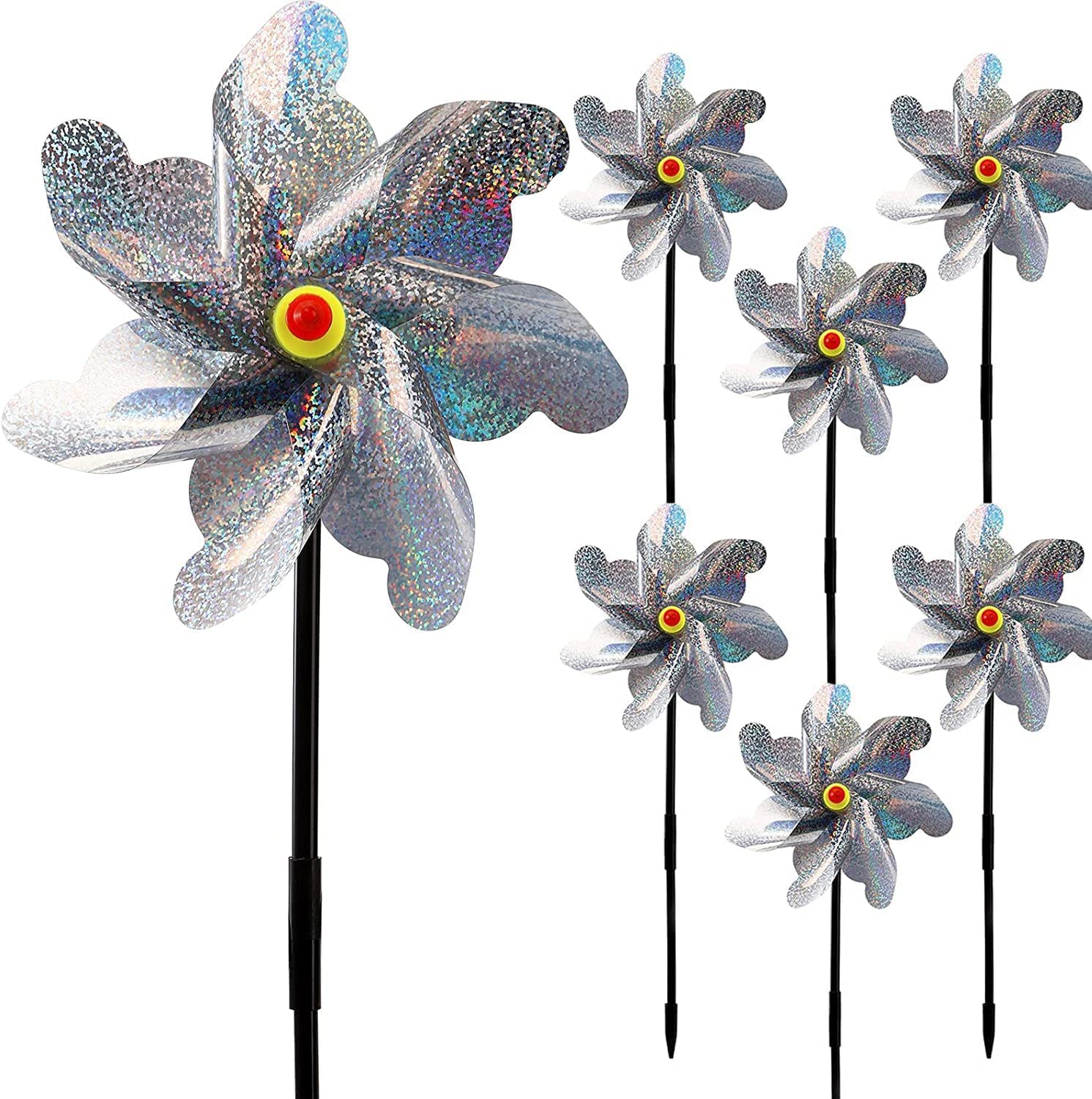 6個セット レーザー防鳥風車 害鳥よけ 鳥撃退 害鳥対策 反射撃退 カラスよけ すずめ 鳩 フン害 鳥系動物駆除 レーザー反射鳥忌避剤 風車 キラキラ 高反射風車 立体感 光沢感 防鳥グッズ 果樹園 庭 ベランダ 田畑 ホログラム 果樹保護 鳥撃退 カラスよけグッズ 鳥忌避性反射