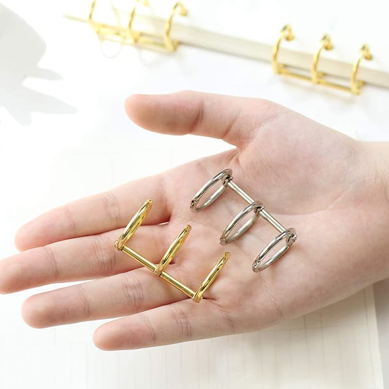 5個入り ルーズリーフバインダーリング ブックリング システム手帳リング 単語帳 学習カード 自作レシピ メニュー DIY卓上カレンダー アルバムリング 製本用とじ具 ファイル本製作 資料保存 整理 メタル 内径20mm (Silver)