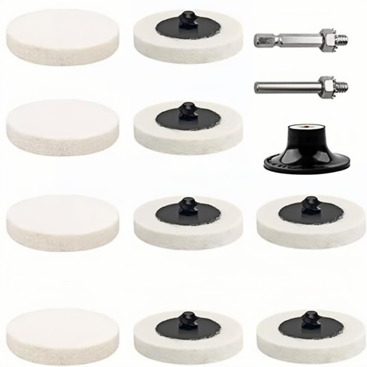 ポリッシャー バフ 10枚セット 50mm 羊毛 フェルト 六角軸 フェルトバフ 車 ガラス研磨用 鏡面研磨や金..