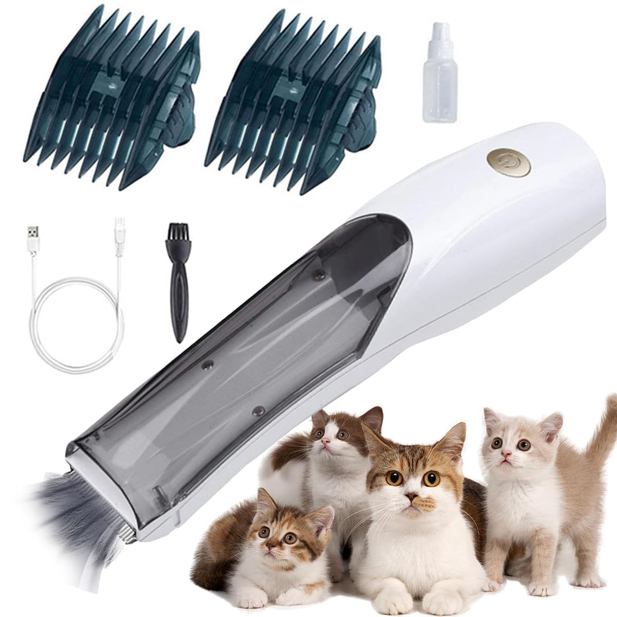 犬用バリカン 吸引式 ペット用バリカン 真空掃除 3段階スピード調整 充電式 1500mAh コードレス 強力吸..