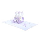 メッセージカード 手紙 ポップアップカード 蝶々 立体 グリーティングカード 3D おしゃれ お祝いカード 誕生日カード 記念日 祝福カード 封筒付き 手紙カー...