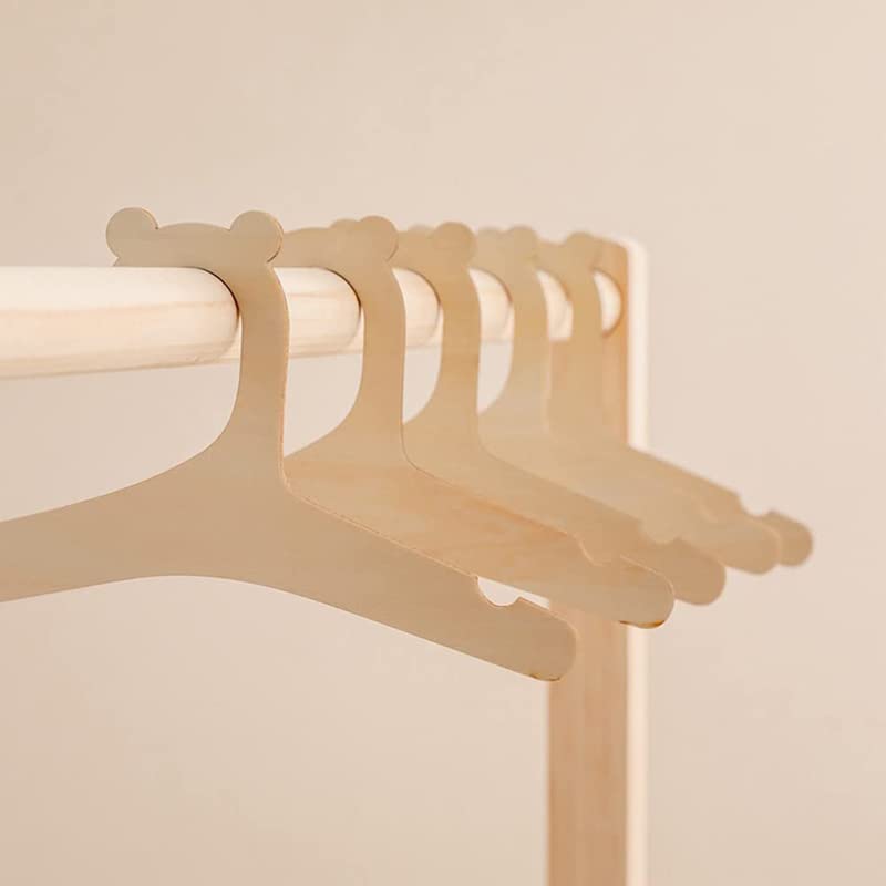 ベビーハンガー 木製 子供用ハンガー 10本セット 滑らない 多機能 整理収納 頑丈 耐久性 クローゼット 衣類ハンガー 可愛い ディスプレイ 新生児 赤ちゃん 子ども