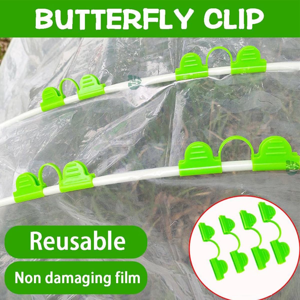 ビニールシートクリップ 温室 ビニールハウス用 支柱 クリップ 50個 園芸 フィルムメッシュ クランプ ..