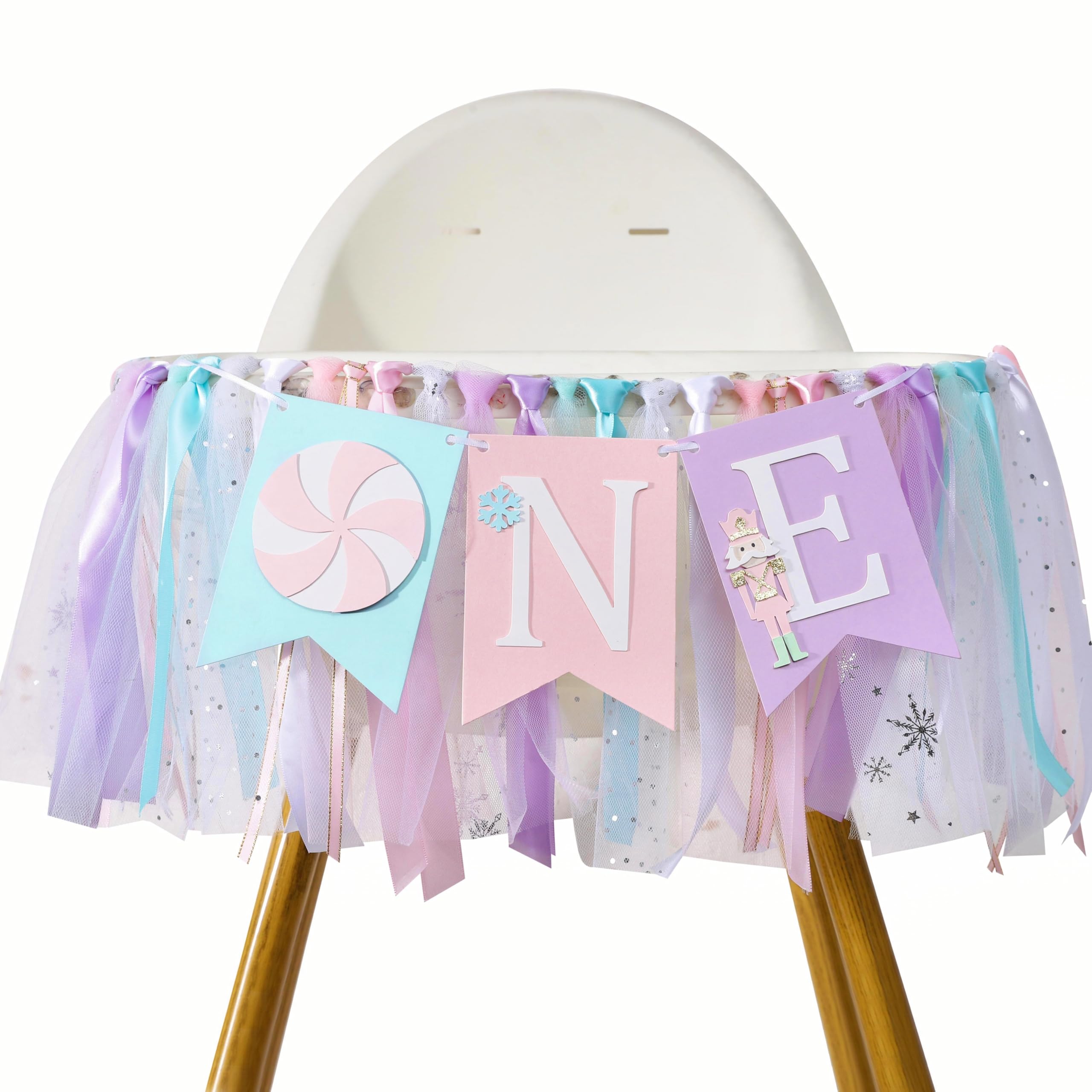 クリスマスくるみ割り人形ハイチェアバナー - 冬 ワンダーランド 歳の誕生日装飾、シュガープラム 歳の..