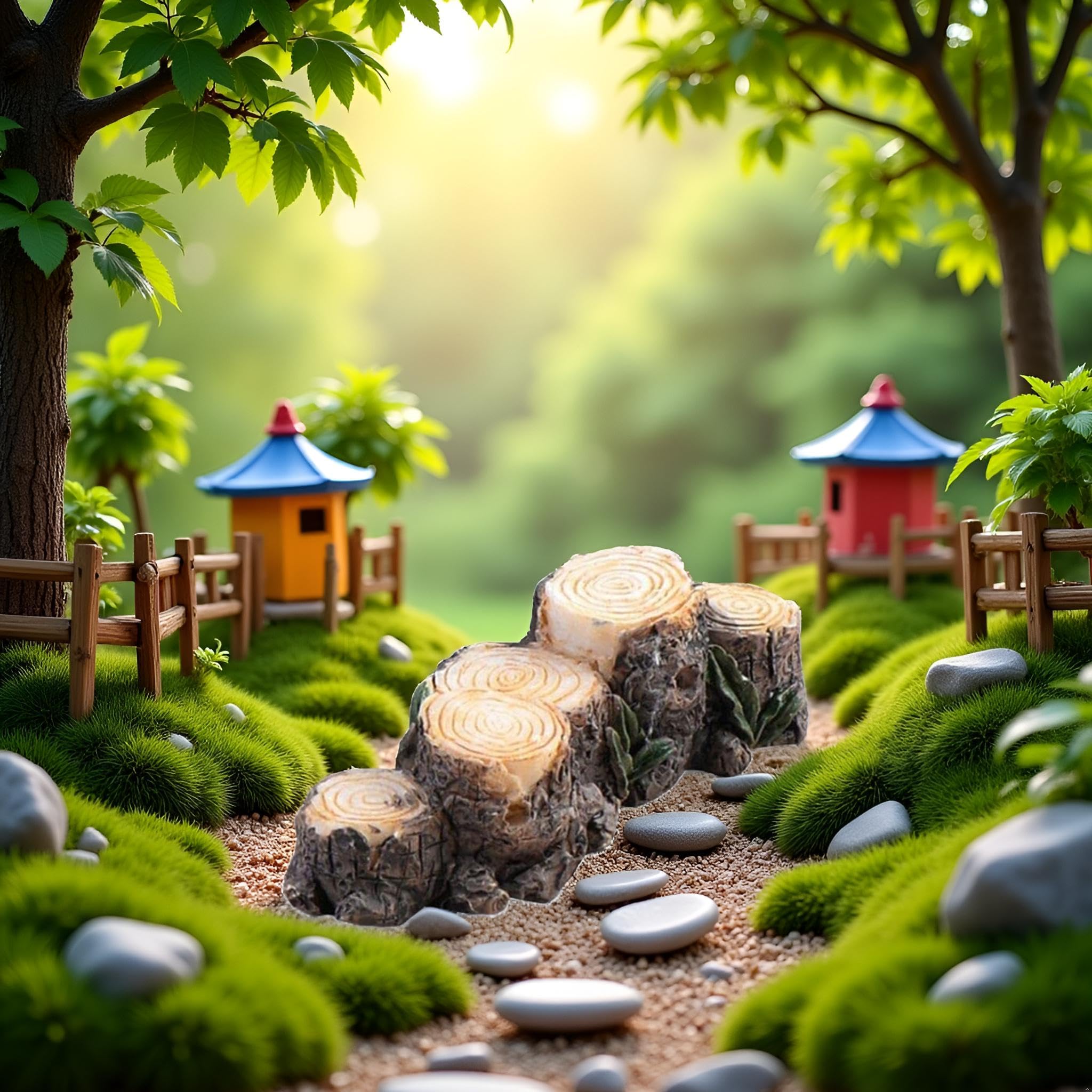 レボショップのミニチュア樹脂スタンプマイクロランドスケープフェアリーガーデンオーナメントミニドールハウス屋外風景装飾、庭の彫刻と彫像、ガーデンジェネリック。｜アングル2