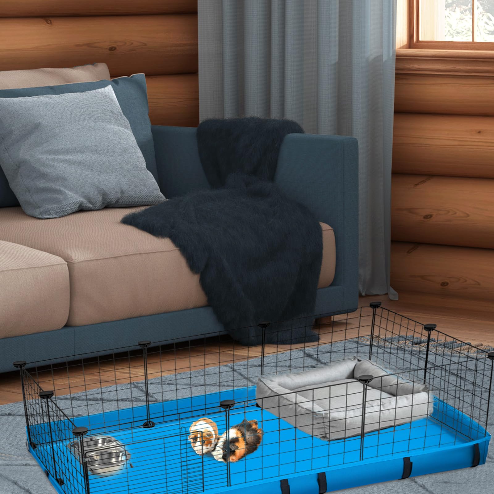 ixweer 個 . x . インチ モルモットケージライナー 防水 モルモットケージ タープ ボトム 洗える モル..