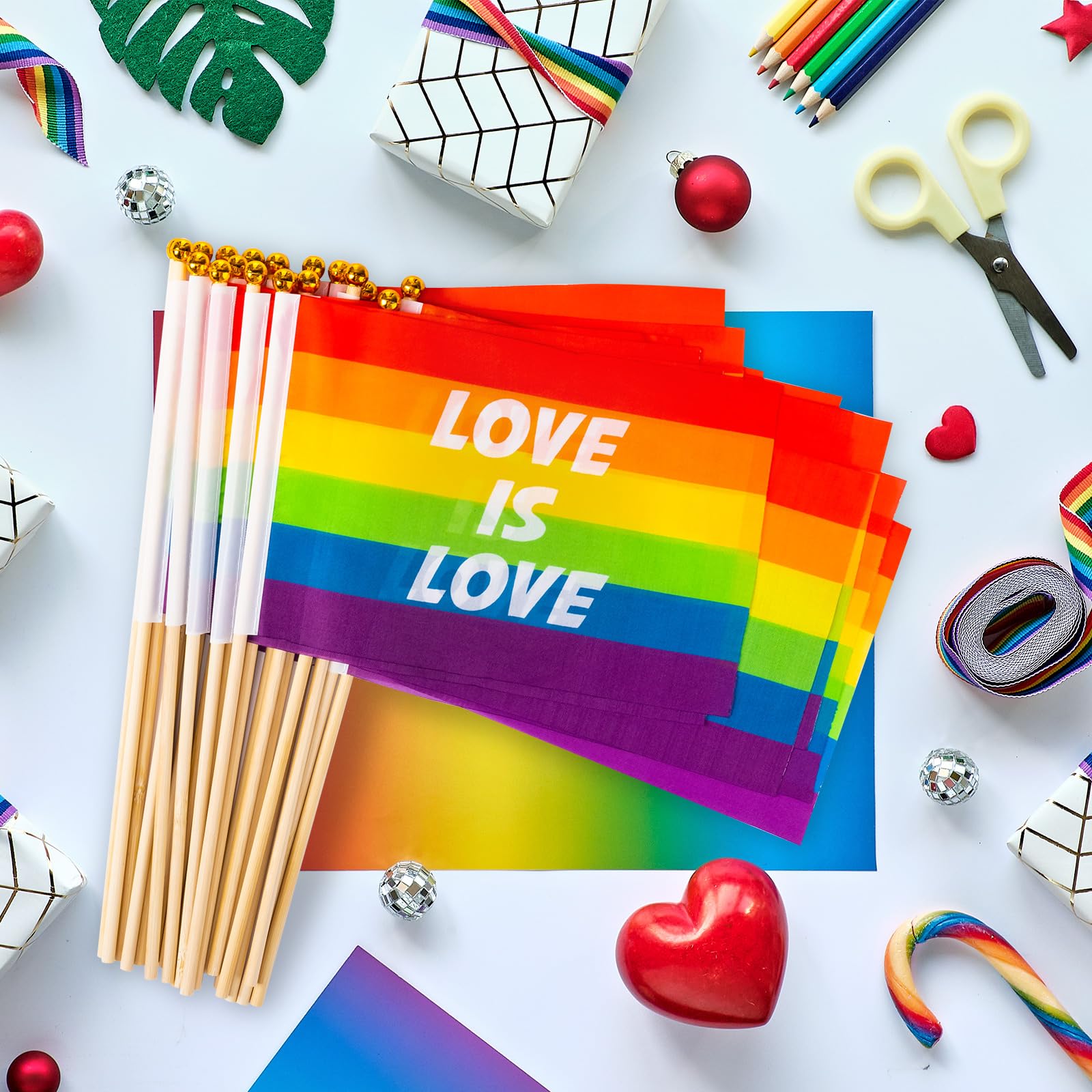 emagr gbtq レインボー ゲイプライドフラッグ スモールプログレス レインボー プライド ハンドヘルド ..