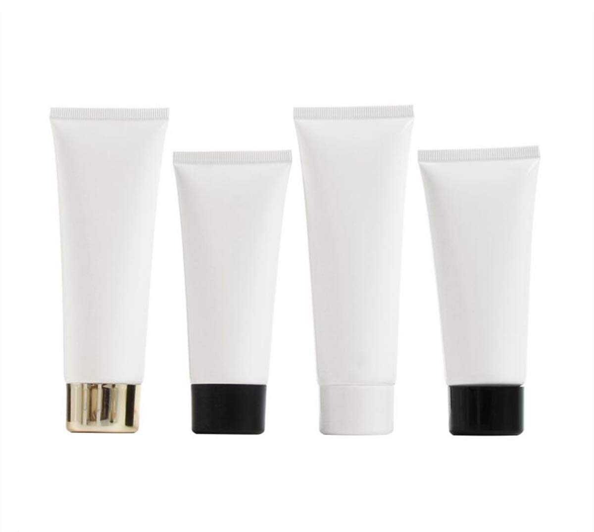 10個 60ml 空のプラスチックスクイズボトル 詰め替え可能 旅行 化粧品 サンプル パッキング容器 チューブ フェイシャルクリーナー シャンプー シャワー ジェル ローション用 ホワイト