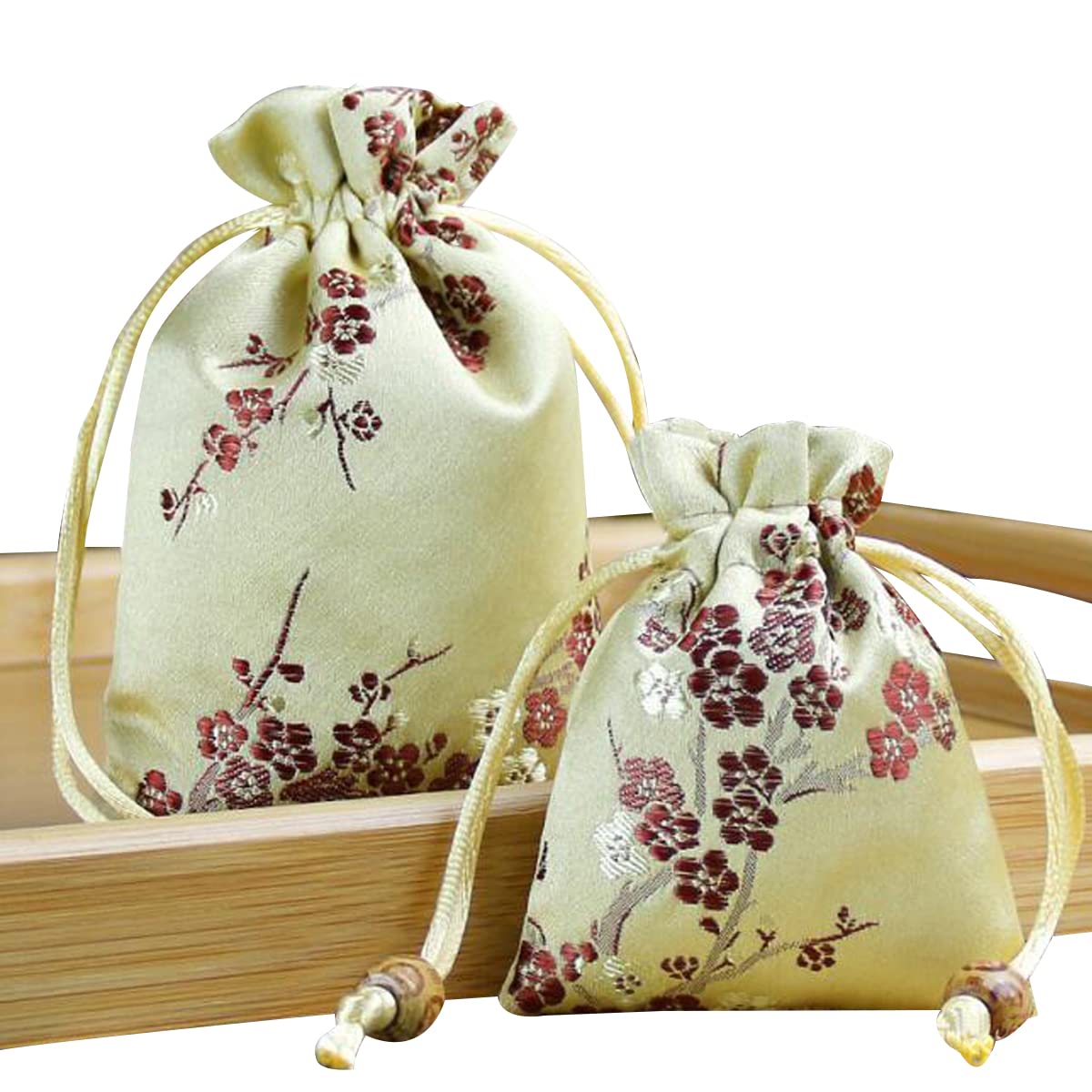 nadulor .x.インチ シルク巾着バッグ 個 中国シルクブロケード刺繍巾着ジュエリーポーチバッグ キャン..