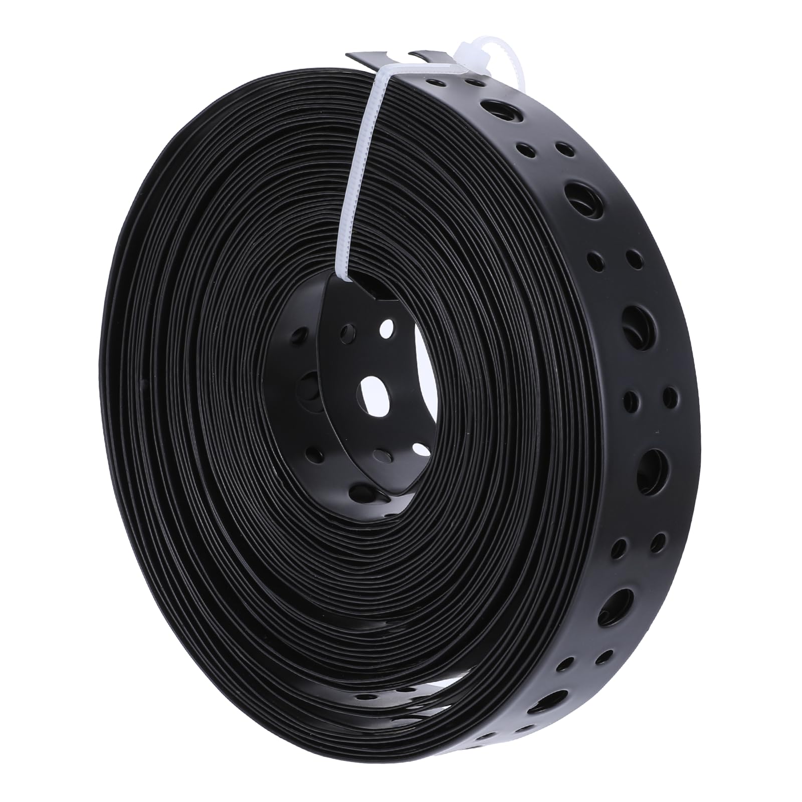 メタルストラップ インチ x フィート . mm 曲げられるパイプハンガー 薄い金属ストラップ 穴またはパイプサポートパイプハンガーストラップメタルストラップ、ブラック