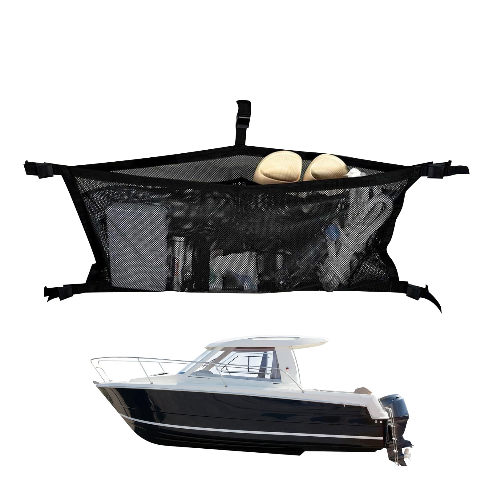 ボートオーガナイザーバッグ,リーンポスト ボート ストレージ バッグ | 調整可能ストラップ固定式 分割..