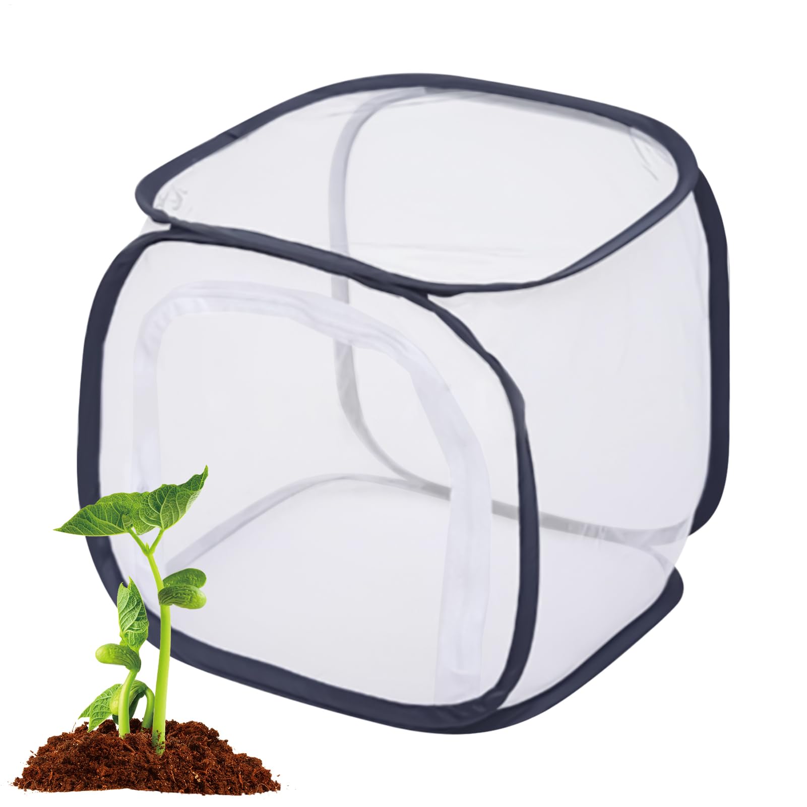 屋外用 防虫ネットカバー | ポップアウト式 植物メッシュ囲い - 光透過テント 折り畳みガーデンケージ バルコニー ベランダ 野菜 温室 果樹園用