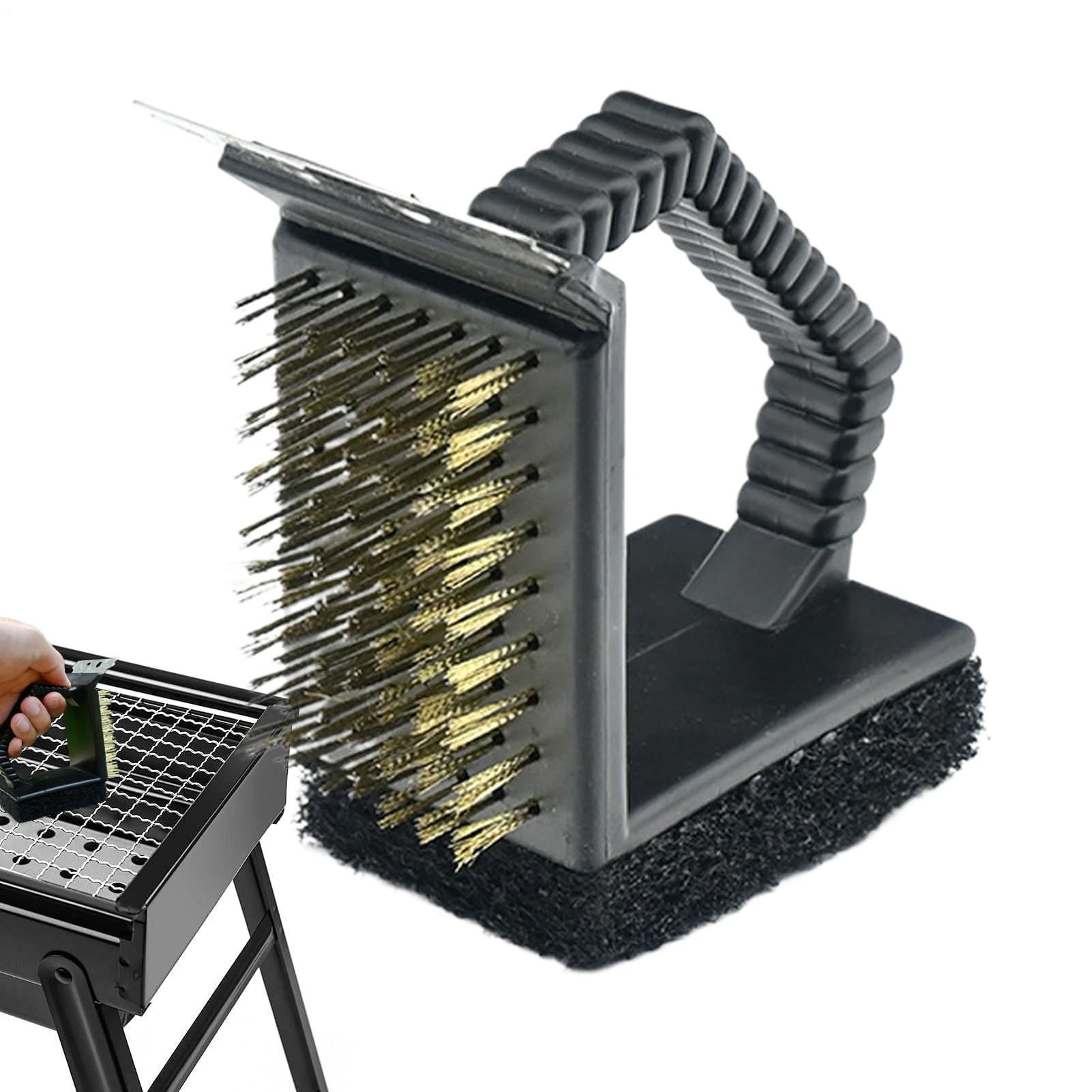 グリルブラシ - 屋外グリル用ブラシ | 直角銅線スクレーパーツール バーベキュー料理 スモーカーグリド..