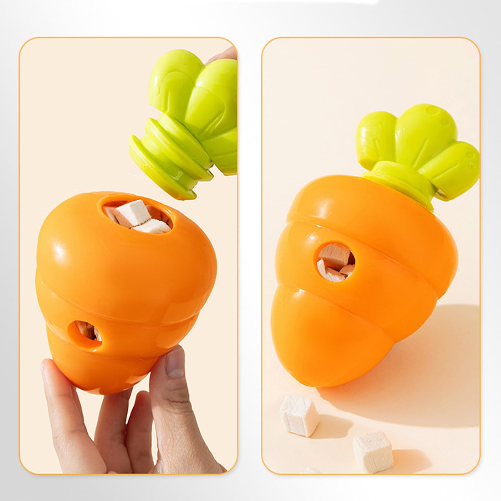 攻撃的な犬用噛むおもちゃ | 食べ物パズル スロー フィーダー - インタラクティブなニンジン型ペットア..