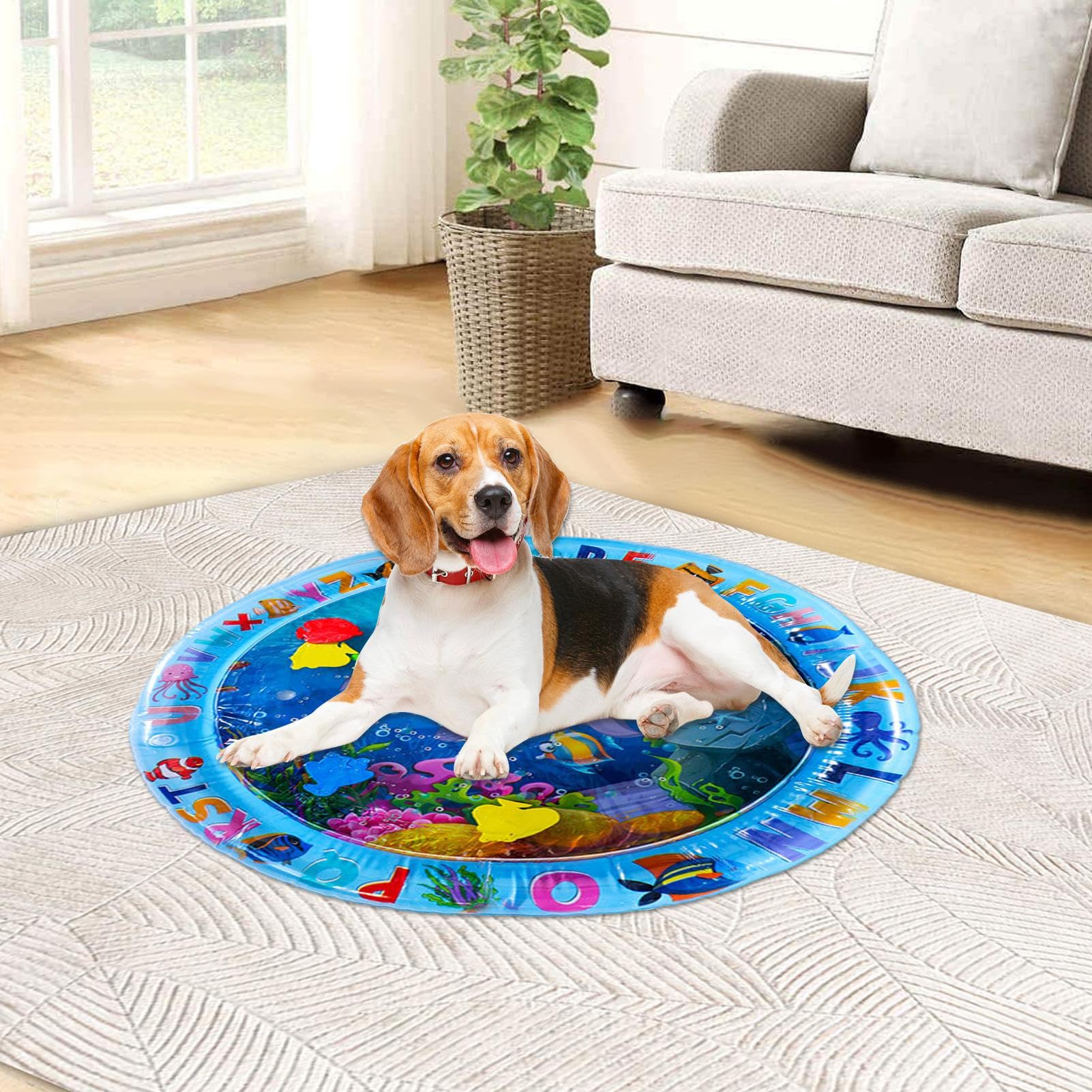 猫ウォータープレイマット - 猫用の水センサープレイマット|快適なインフレータブルクールドッグパッド..