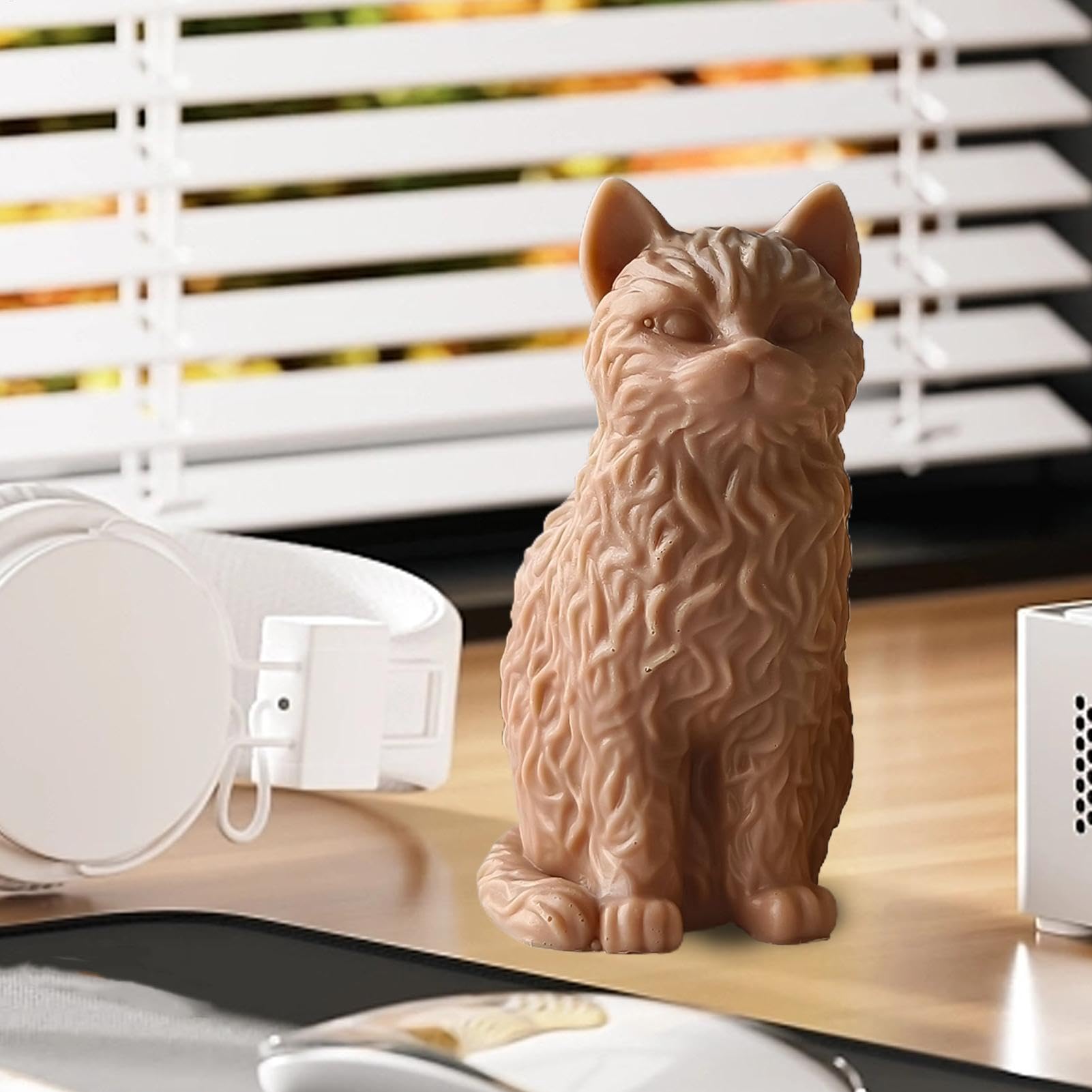 猫樹脂型 - 猫のシリコーンろうそく型|樹脂鋳造石鹸ろうそく型|エポキシクラフトツールデスクの装飾金型、手作りのチョコレート、ワックス、家の装飾用の芸術品、工芸品用品