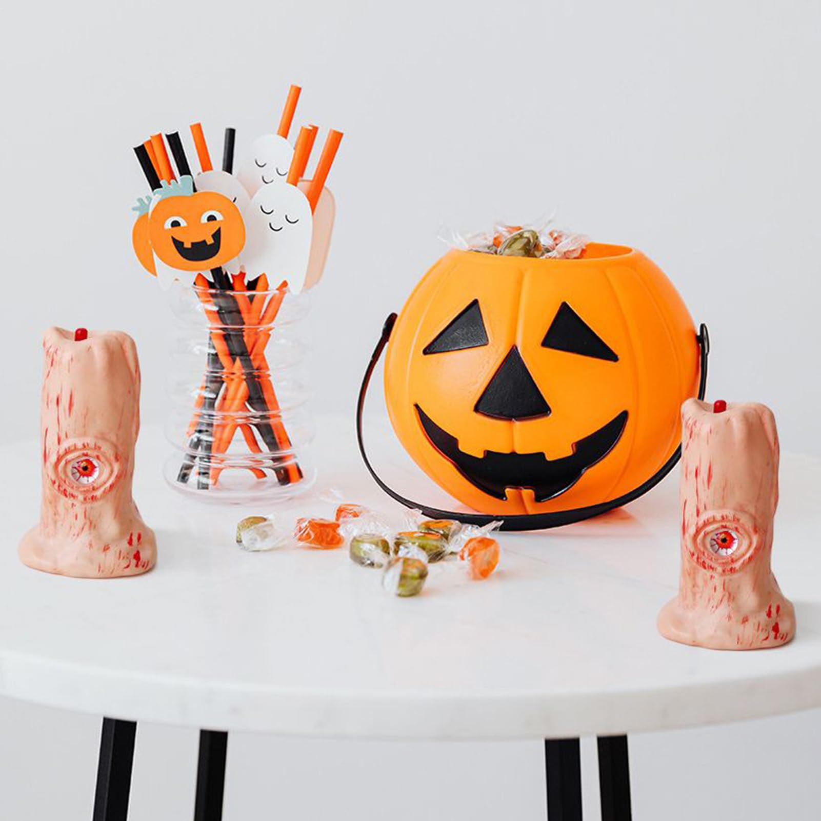 ハロウィン 電池式キャンドル - LED キャンドル 装飾 ライト - パーティー装飾 小物 室内用 ベッドサイド デスク 寝室 リビング