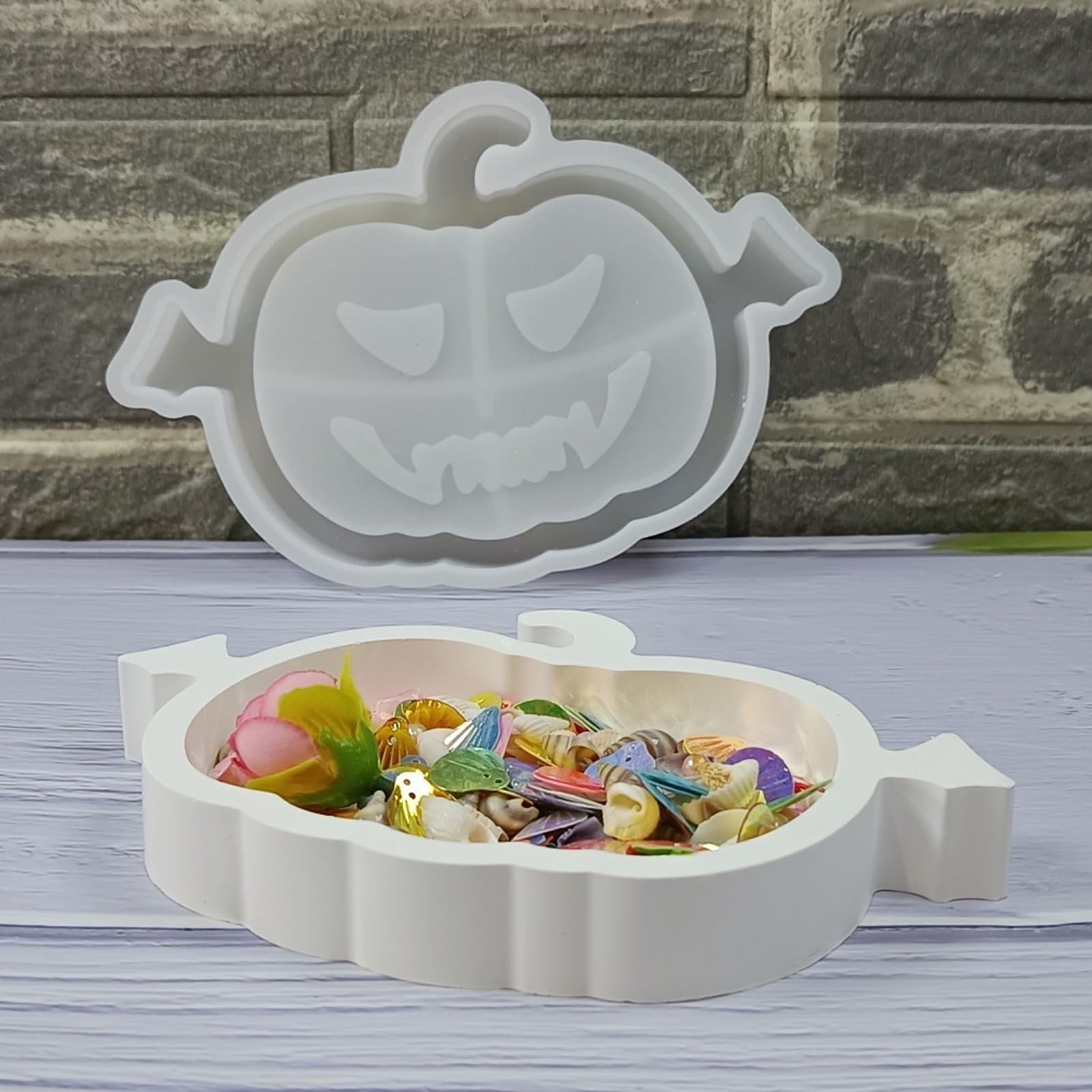 3D ハロウィンシリコンモールド | パンプキントレイ ハロウィンキャンドル型,手作り ホルダー キャンデ..