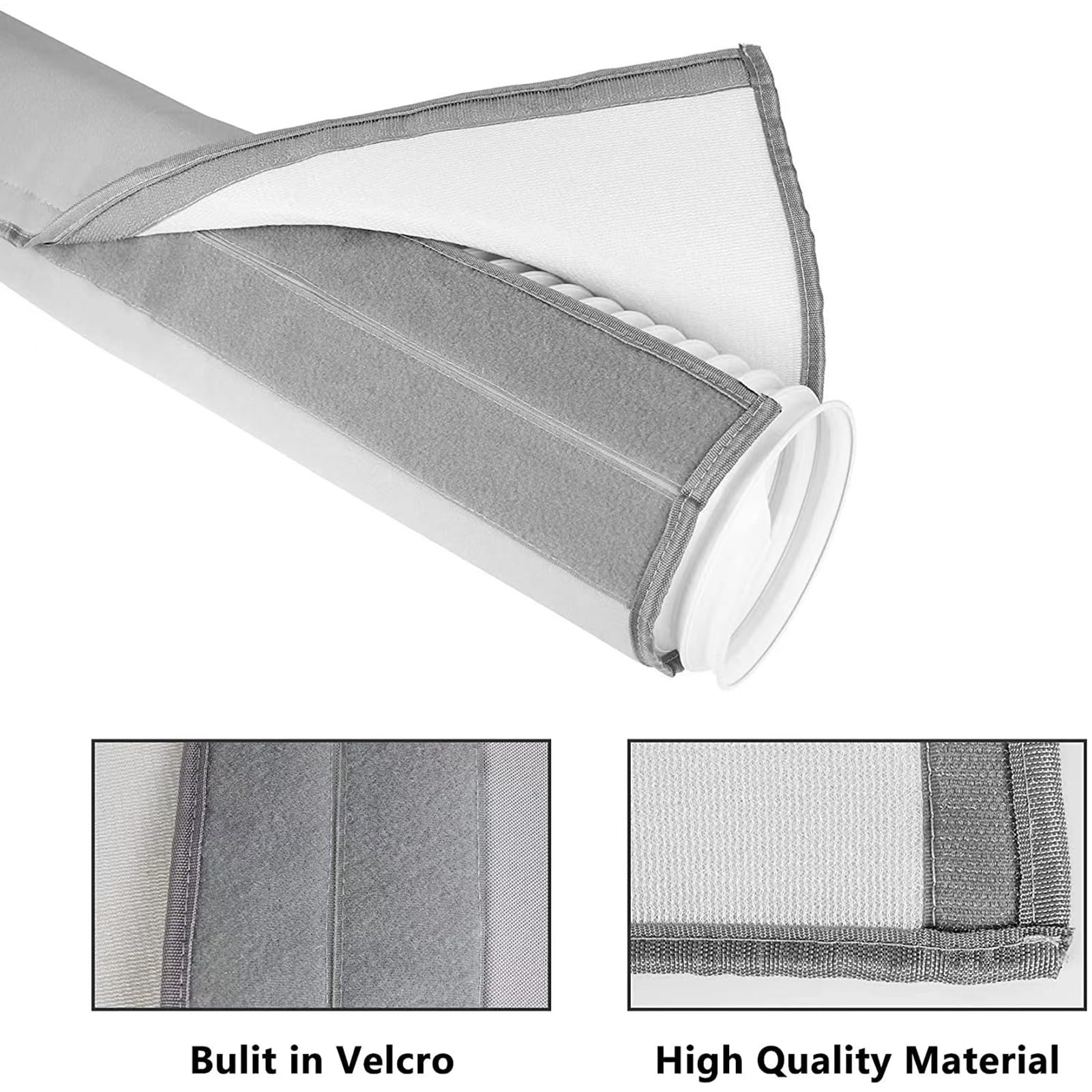 ACホース断熱スリーブ - ACホースダクトベントカバースリーブ つの調節可能なバックルストラップ付き | ガレージ壁スライディングカー用ツールホーム改善 冬 アパート 窓 商業室(3)