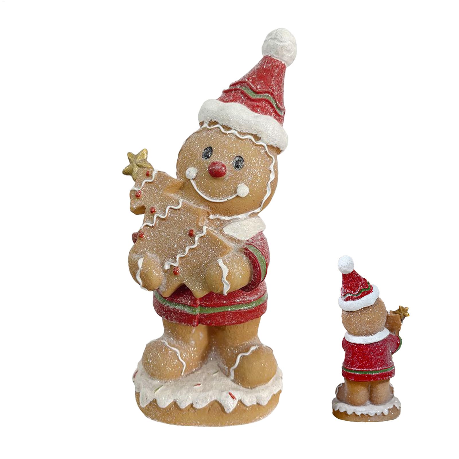 ジンジャーブレッドマン フィギュア - 装飾用 クリスマス デスク オブジェ - レジン製 ジンジャーブレ..