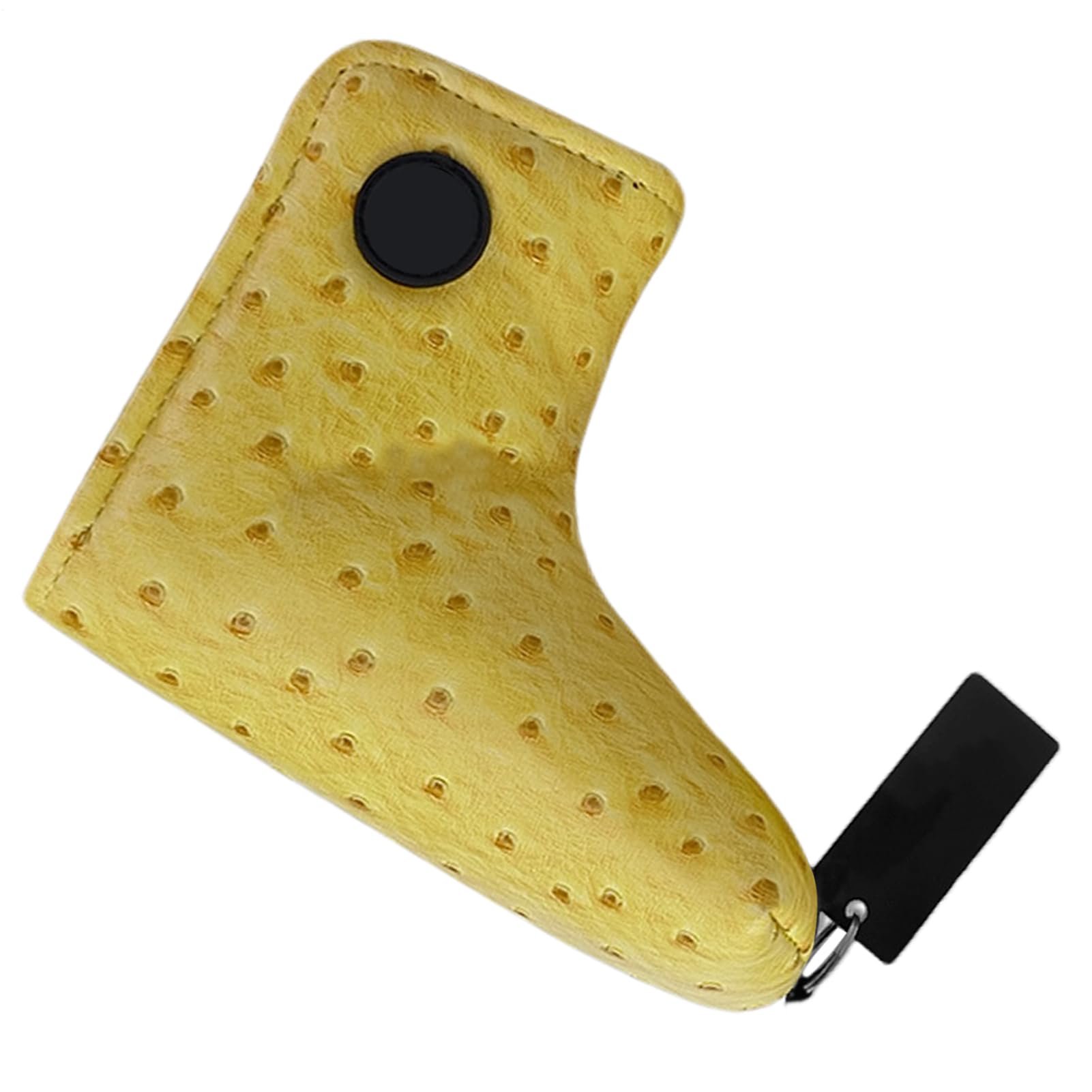 レボショップのゴルフパターカバー - ダチョウパターンPUマレットパターヘッドカバー|防水PUレザー磁気パター、ヘッドカバー、学校の安全な磁気閉鎖パターカバー、あらゆるゴルフの遊び場｜アングル3
