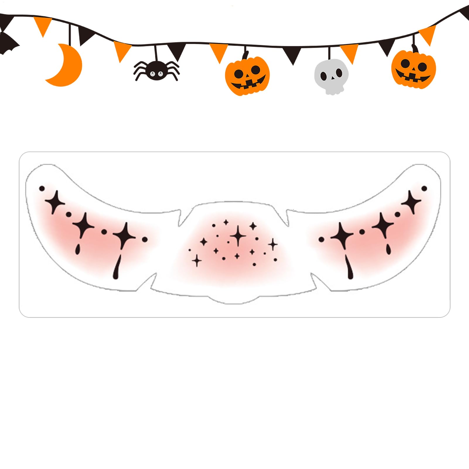 ハロウィン フェイスステッカー,不気味な アイステッカー | バット カボチャ 手形 粘着デカール 子供 女性 お祭り イベント用 ハロウィーン カーニバル