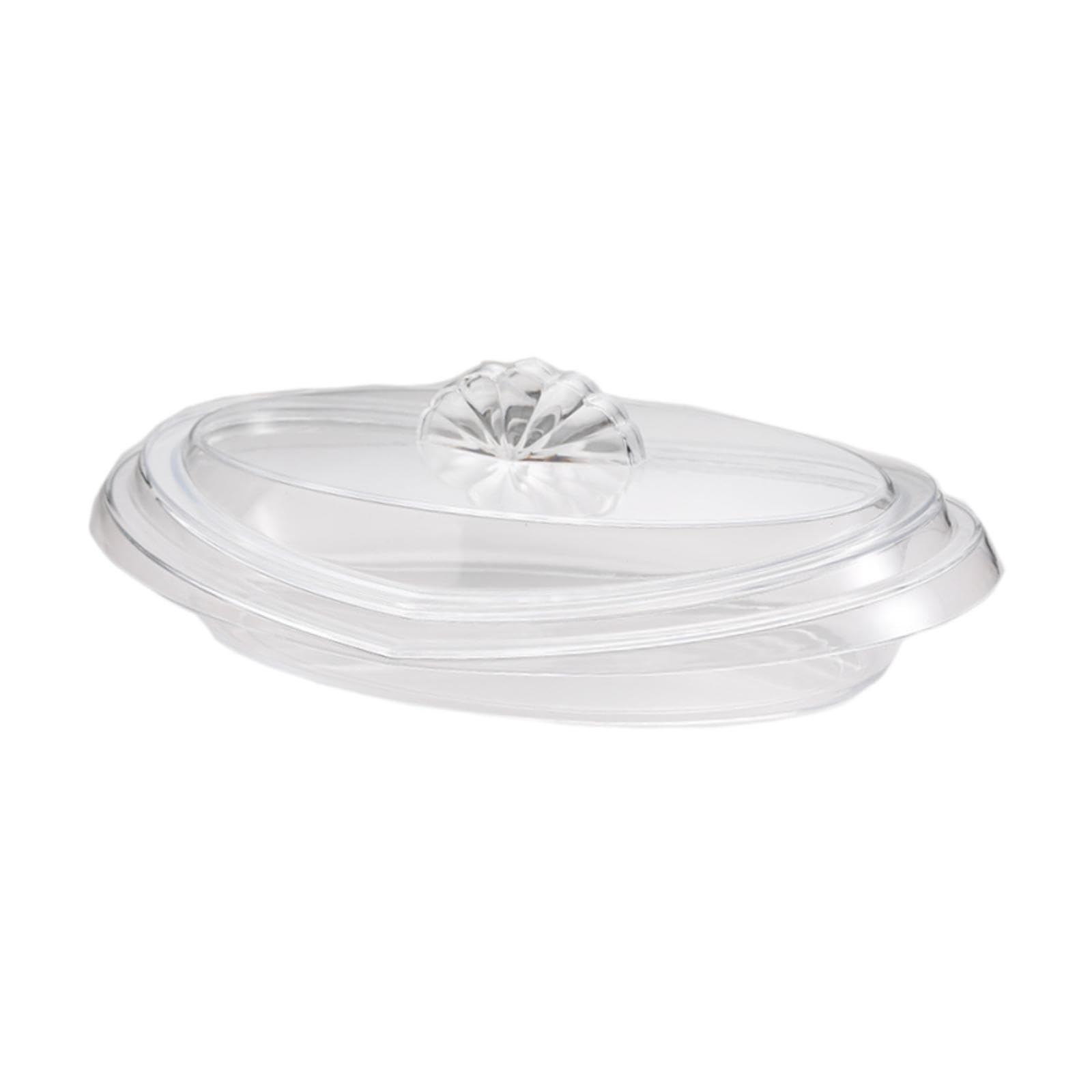 アクリル製矩形フードコンテナ 透明蓋付き スナックトレイ キャンディー・ナッツ・フルーツ用 家庭用 (矩形)