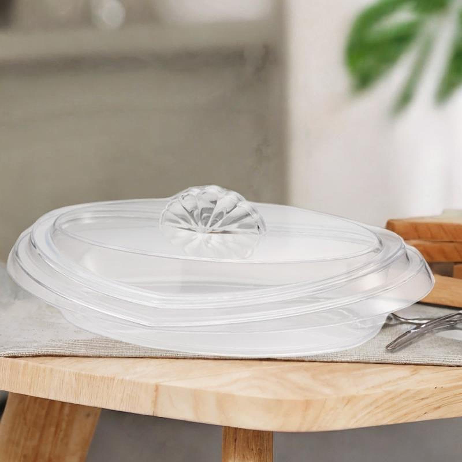 アクリル製矩形フードコンテナ 透明蓋付き スナックトレイ キャンディー・ナッツ・フルーツ用 家庭用 (矩形)