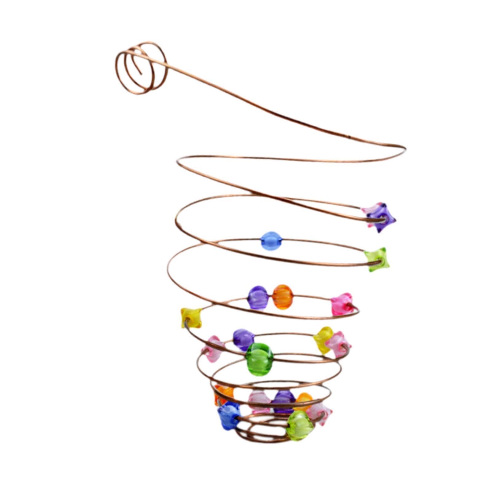 鳥の餌箱 吊り下げ式給餌器 スパイラル銅線製 果物ホルダー 庭園用 22cmx11cm 銅色